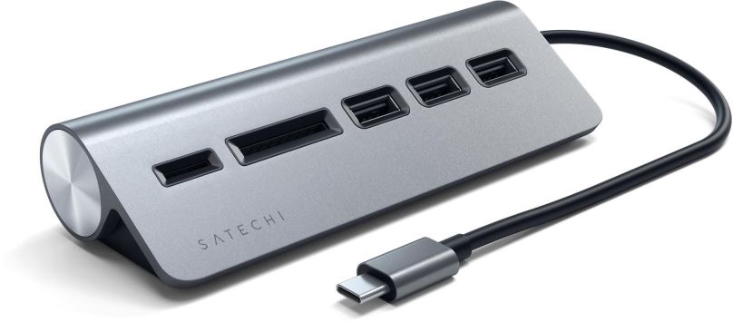 Replikátor portů Satechi Aluminium Type-C USB Hub (3x USB 3.0,MicroSD) - Space Gray