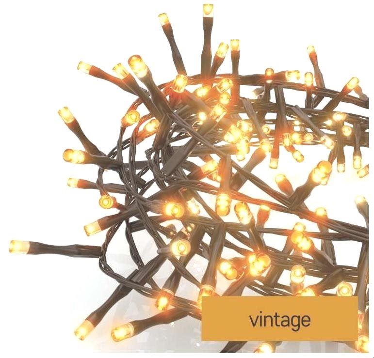Světelný řetěz EMOS LED vánoční řetěz – ježek, 12 m, venkovní i vnitřní, vintage, časovač