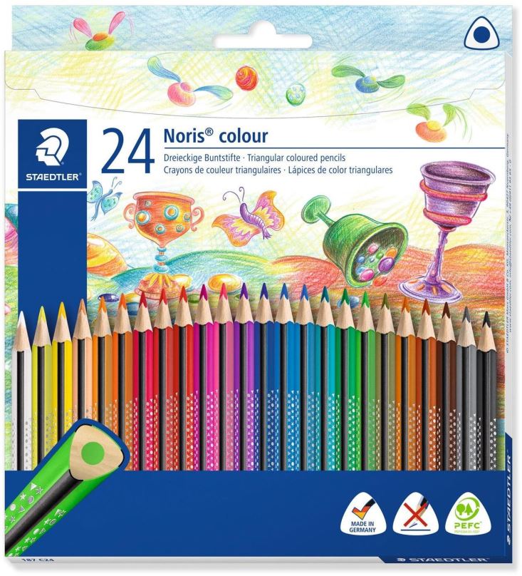 Pastelky STAEDTLER Noris Colour trojhranné, 24 barev