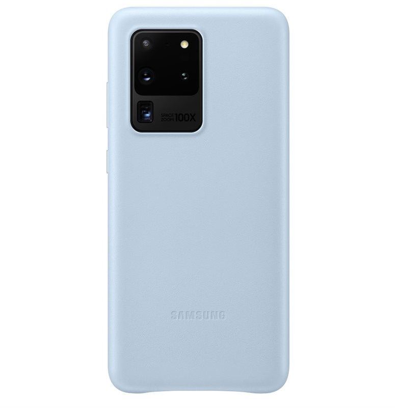 Kryt na mobil Samsung  Kožený zadní kryt pro Galaxy S20 Ultra modrý