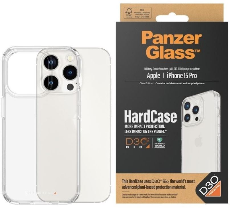 Kryt na mobil PanzerGlass HardCase Apple iPhone 15 Pro s ochranou vrstvou D3O