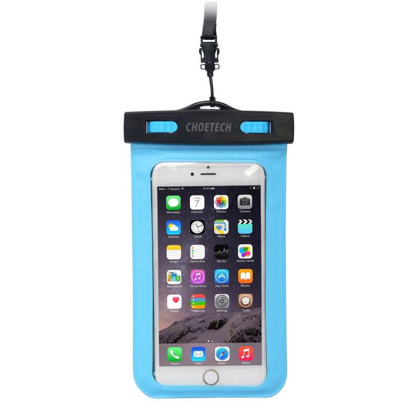 Pouzdro na mobil ChoeTech Waterproof Bag for Smartphones Blue