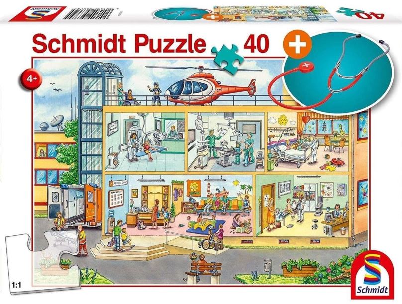 Puzzle Puzzle Dětská nemocnice 40 dílků + dětský stetoskop