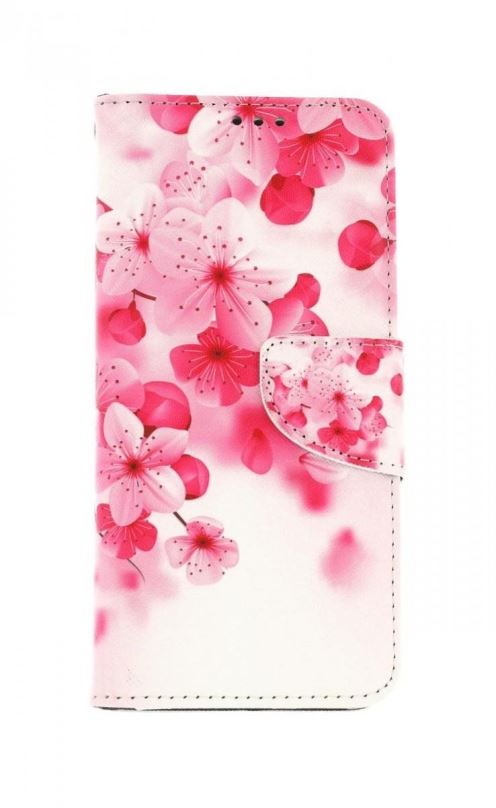 Pouzdro na mobil TopQ Realme 8 knížkové Růžové kvítky 64156