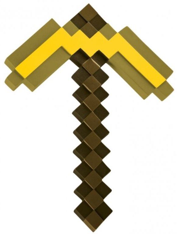 Replika zbraně Minecraft - Gold Pickaxe
