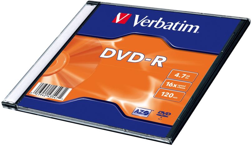 Média VERBATIM DVD-R AZO 4.7GB, 16x, slim box 100 ks