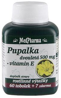 Pupalkový olej MedPharma Pupalka dvouletá 500 mg + Vitamin E - 67 tob.