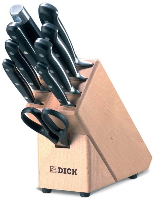 Sada nožů F. Dick Dřevěný stojan s noži a kovaným příslušenstvím ze série Premier Plus