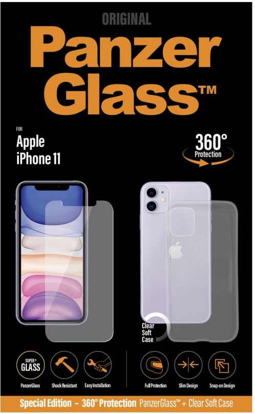 Ochranné sklo PanzerGlass Standard Bundle pro Apple iPhone 11 (Standard fit + Clear TPU Case)