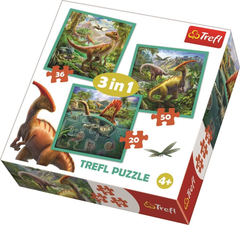 Puzzle Trefl Puzzle Neobyčejný svět dinosaurů 3v1 (20,36,50 dílků)