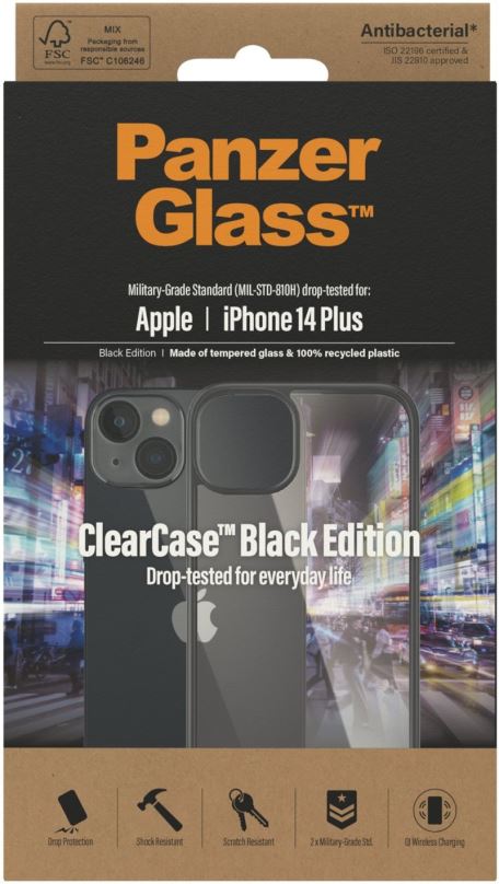 Kryt na mobil PanzerGlass ClearCase Apple iPhone 14 Plus (Black edition)