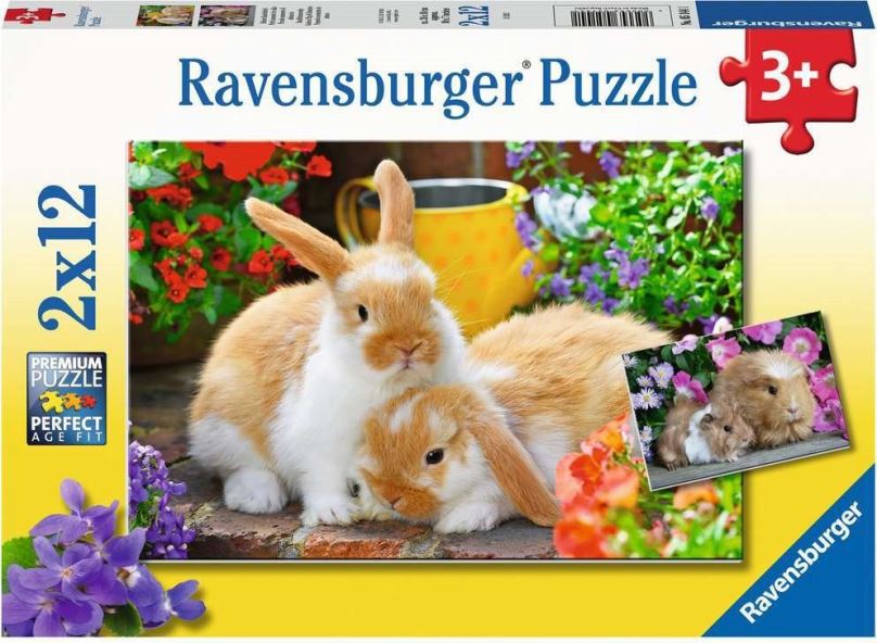 RAVENSBURGER Puzzle Čas na mazlení 2x12 dílků