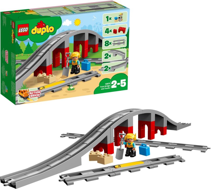 LEGO stavebnice LEGO® DUPLO® 10872 Doplňky k vláčku – most a koleje