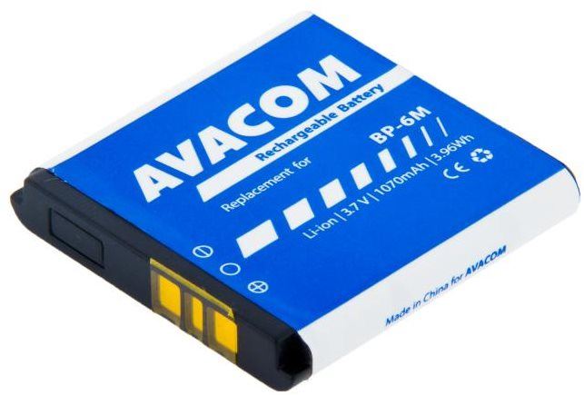 Baterie pro mobilní telefon Avacom pro Nokia 6233, 9300, N73 Li-Ion 3,7V 1070mAh (náhrada BP-6M)