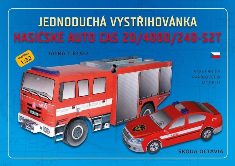Vystřihovánky Jednoduchá vystřihovánka hasičské auto: CAS 20/4000/240-S2T