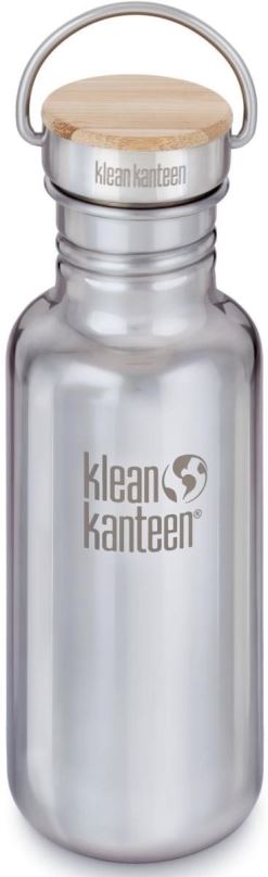 Láhev na pití Klean Kanteen Reflect w/Bamboo Cap, mirrored stainless, 532 ml
