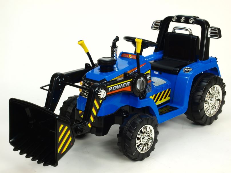 Elektrický traktor pro děti EXCAVATOR s ovladatelnou lžící, modrý