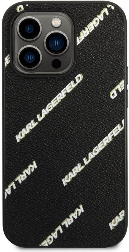 Kryt na mobil Karl Lagerfeld PU Grained Leather Logomania Zadní Kryt pro iPhone 14 Pro Black