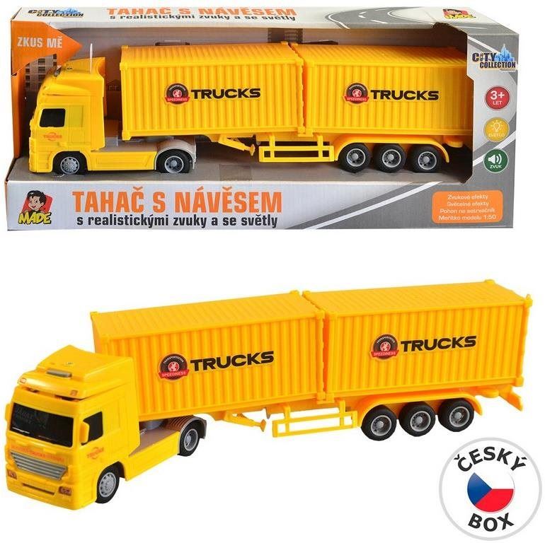 Auto Kamion se dvěma  kontejnery na setrvačník, 8 x 33 x 5 cm