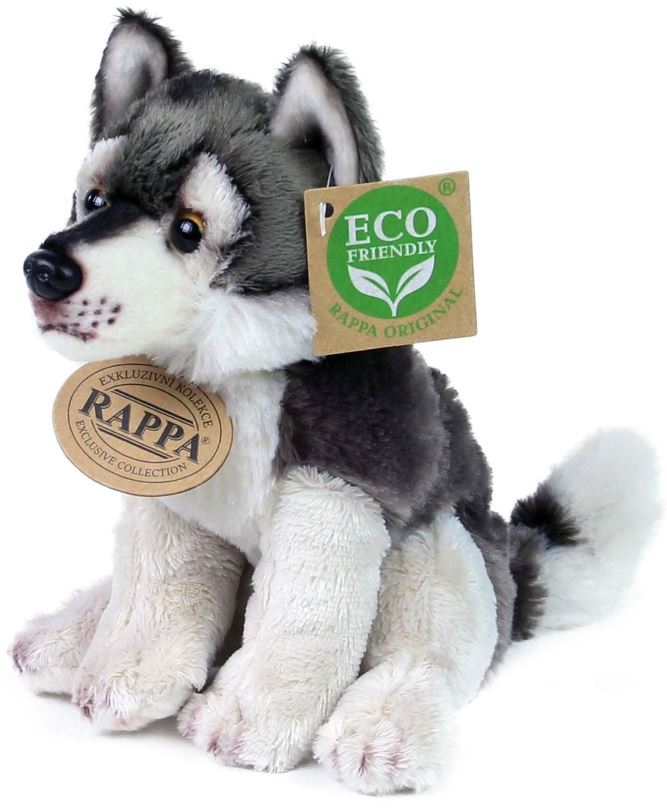 Plyšák RAPPA Plyšový vlk sedící 15 cm, Eco-Friendly