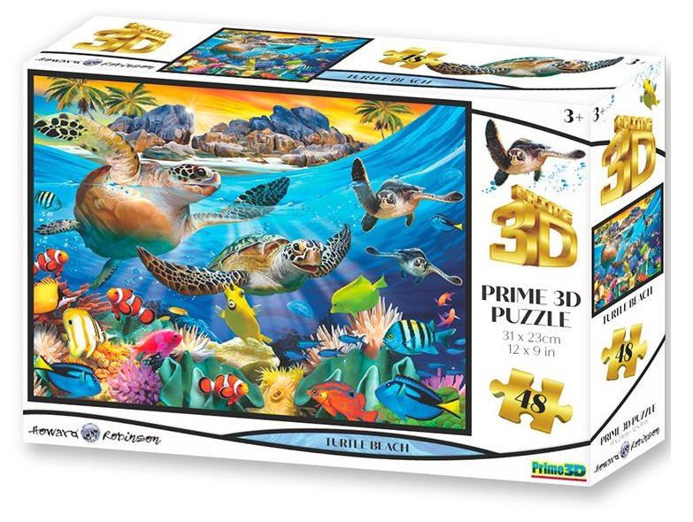 PRIME 3D Puzzle Želví pláž 3D 48 dílků