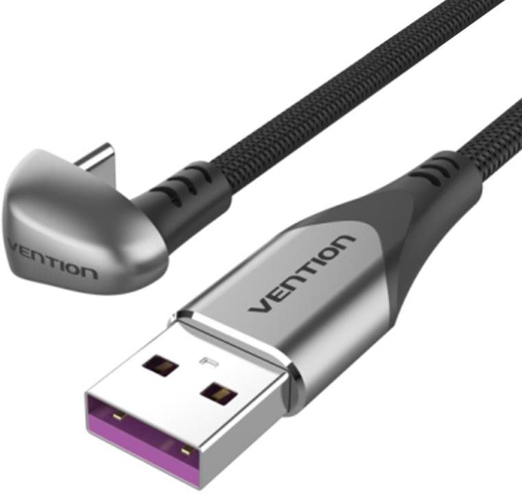 Datový kabel Vention USB-C to USB 2.0 U-Shaped 5A Cable 1m Gray Aluminum Alloy Type