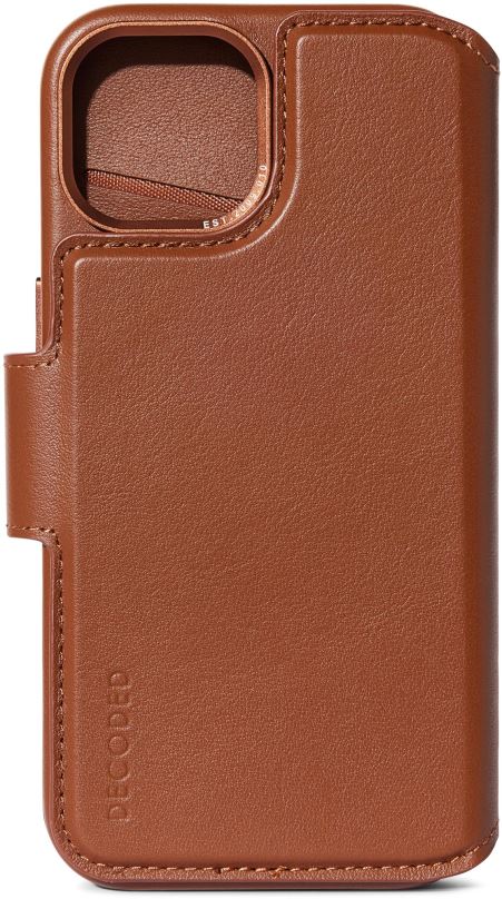 Pouzdro na mobil Decoded Leather Detachable Wallet Tan iPhone 15 Plus