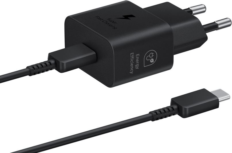 Nabíječka do sítě Samsung nabíjecí adaptér USB-C (25W) černý s kabelem v balení