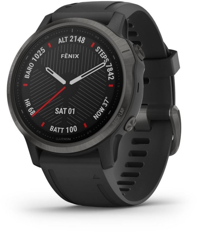 Chytré hodinky Garmin Fenix 6S Pro Glass Black/Black Band (MAP/Music)