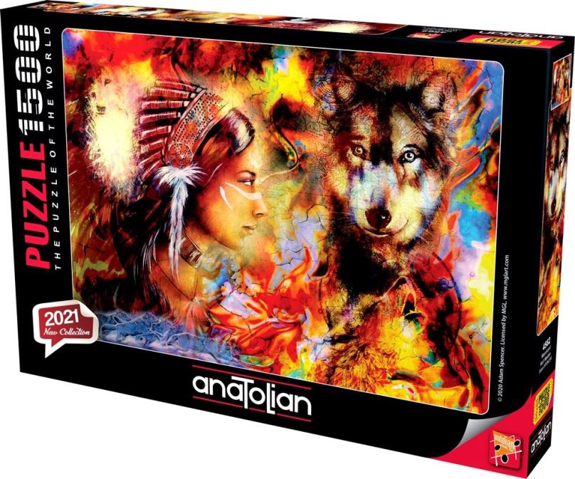 Puzzle Anatolian Puzzle Dívka a vlk 1500 dílků