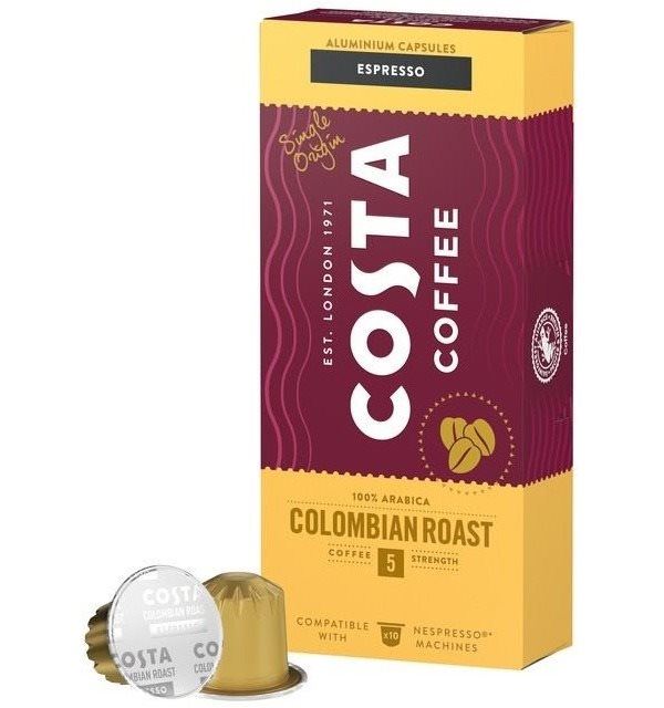 Kávové kapsle Costa Coffee Colombia 100% Arabica Espresso 10 kapslí