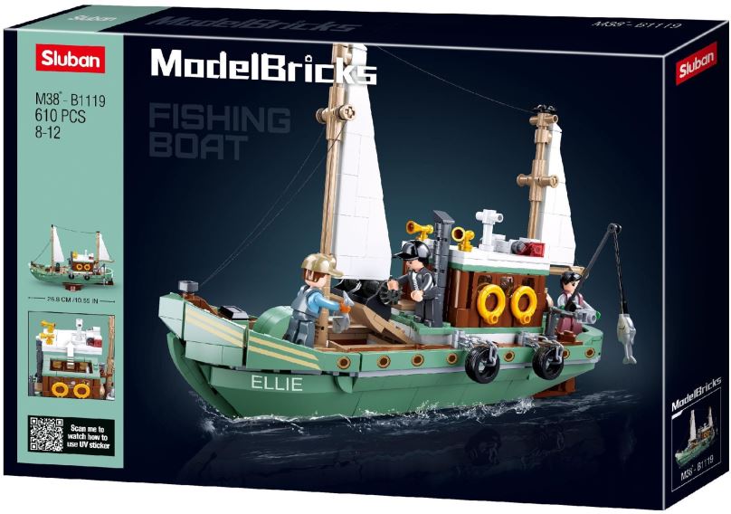 Stavebnice Sluban Model Bricks M38-B1119 Rybářská loď Ellie