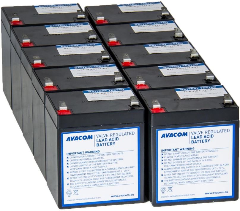 Baterie pro záložní zdroje AVACOM RBC117 - kit pro renovaci baterie (10ks baterií)