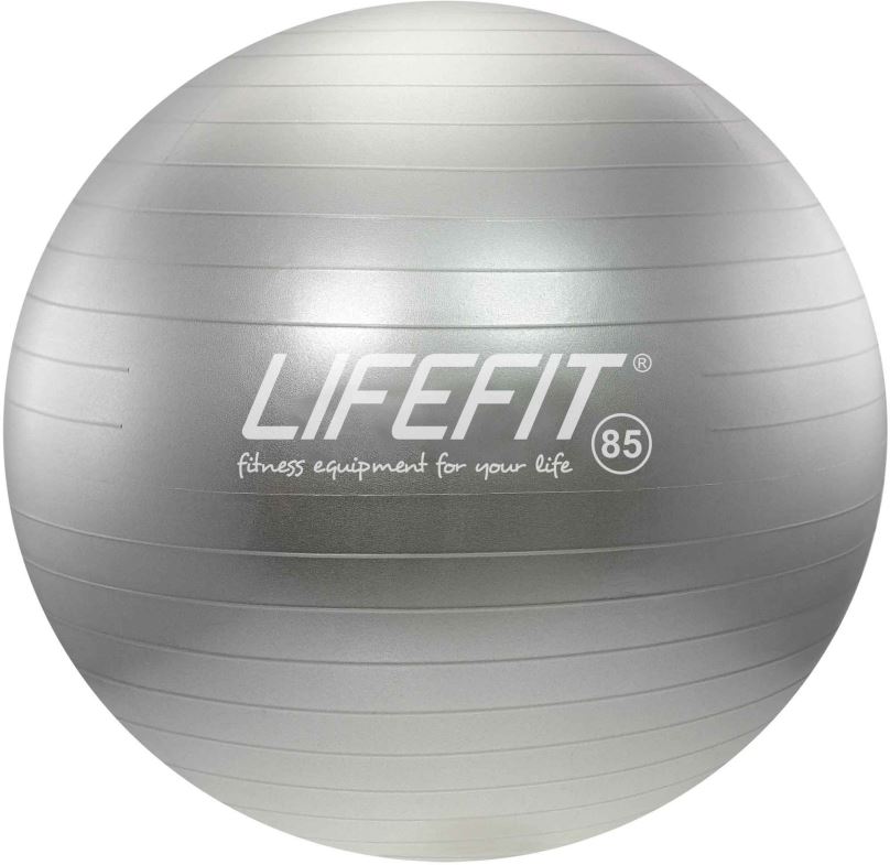 Gymnastický míč LIFEFIT anti-burst 85 cm, stříbrný