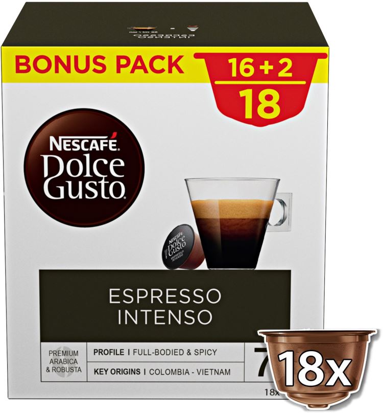 Kávové kapsle NESCAFÉ® Dolce Gusto® Espresso Intenso, 18 kapslí v balení