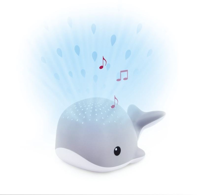 Noční světlo ZAZU - Velryba WALLY šedá