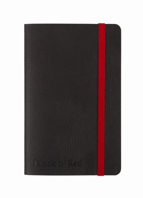 Zápisník OXFORD Black n´ Red Journal A6, 72 listů, linkovaný,  ohebné desky