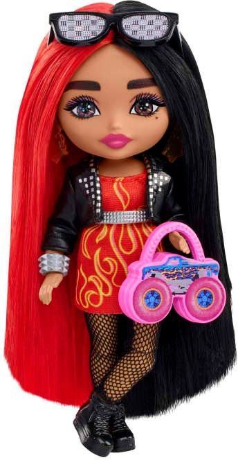 Panenka Barbie Extra Minis - Červeno-Černé Vlasy