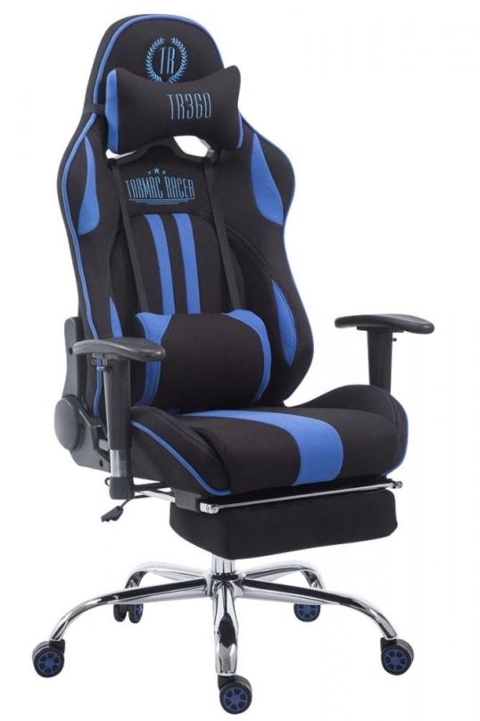 Herní židle BHM GERMANY Limit, textil, černá / modrá