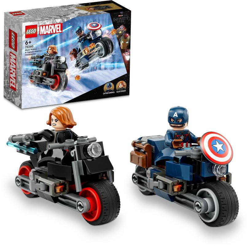 LEGO stavebnice LEGO® Marvel 76260 Black Widow a Captain America na motorkách