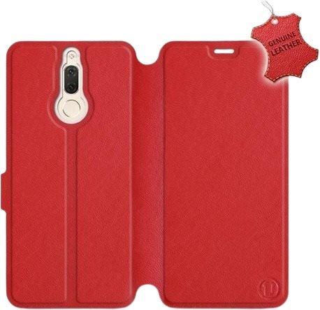 Kryt na mobil Flip pouzdro na mobil Huawei Mate 10 Lite - Červené - kožené -   Red Leather