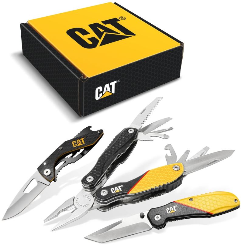 Sada nářadí Caterpillar Dárková multifunkční sada, 2 nože a kleště CT240126