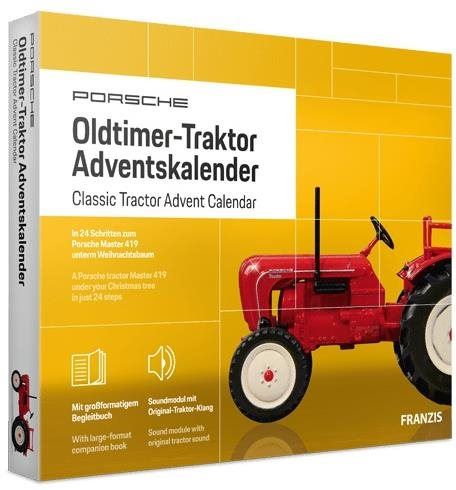 Adventní kalendář Franzis adventní kalendář Porsche Oldtimer Traktor se zvukem 1:43
