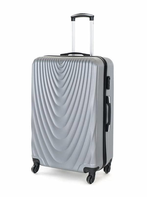 Cestovní kufr Pretty Up ABS07 na kolečnách, šedý, vel. L