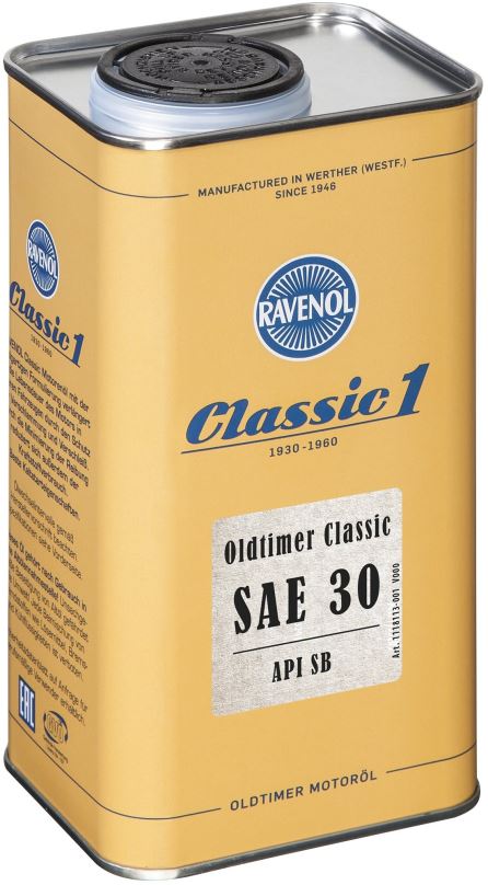 Motorový olej RAVENOL Oldtimer Classic SAE 30 API SB; 1 L