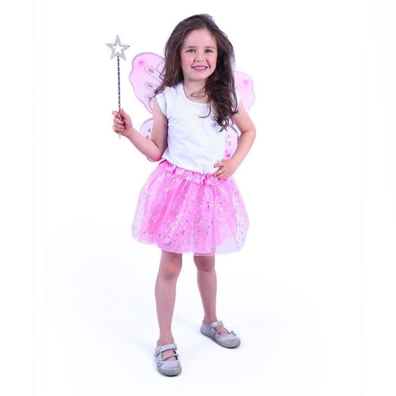 Kostým Rappa tutu sukně růžová s hůlkou a křídly