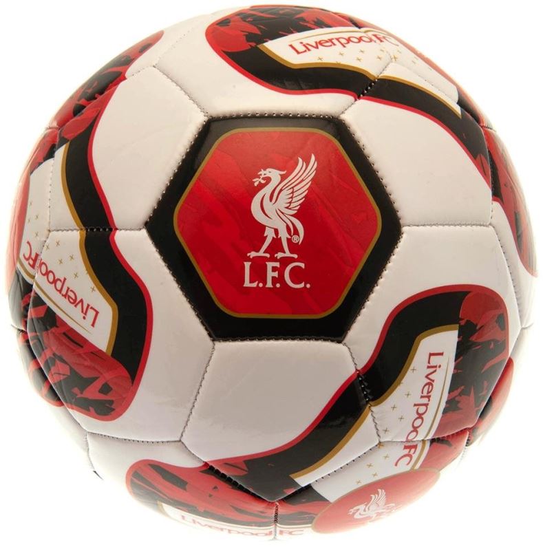 Fotbalový míč Ouky Liverpool FC, bílo-červený, 26 panelů, vel. 5