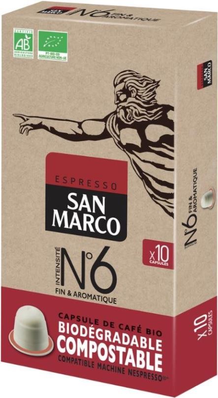 Kávové kapsle San Marco BIO N°6 (10 x 5,1 g/box)