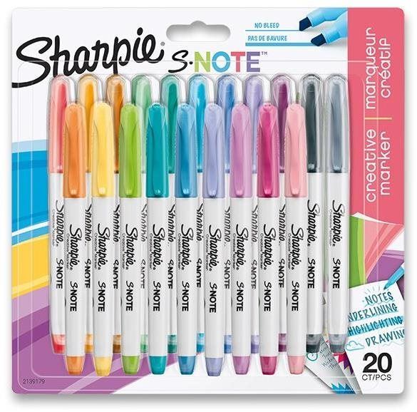 Fixy SHARPIE S-Note, 20 barev