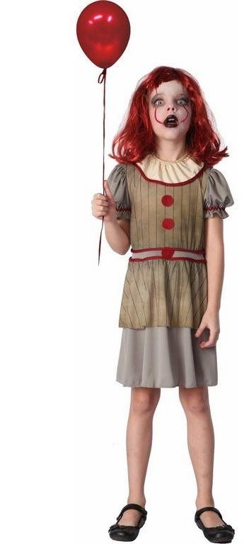 Kostým Šaty na karneval -  strašidelný klaun,  130 - 140  cm